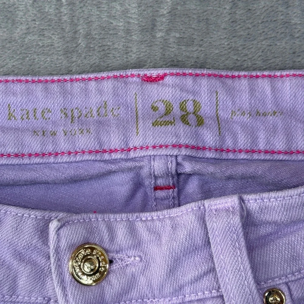 Kate Spade New York Slim Jeans Womens Size 28 Lavender Purple Spade Logo Denim